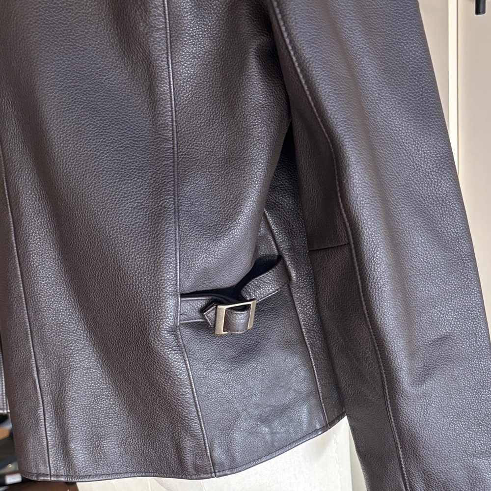 Eddie Bauer Black Leather Jacket - Picture 3 of 5